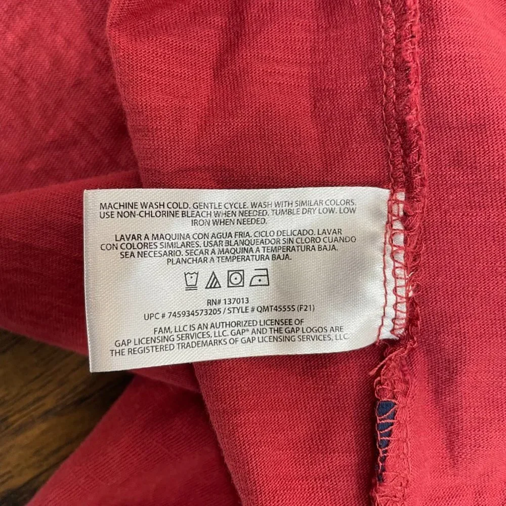 Gap Shirt XL Red Henley Slub Cotton Long Sleeve Casual Men's - Picture 12 of 13